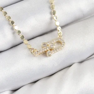 Utterly Good Zirkon Taşlı Tiffany Model Ezme Zincir Gold Kolye