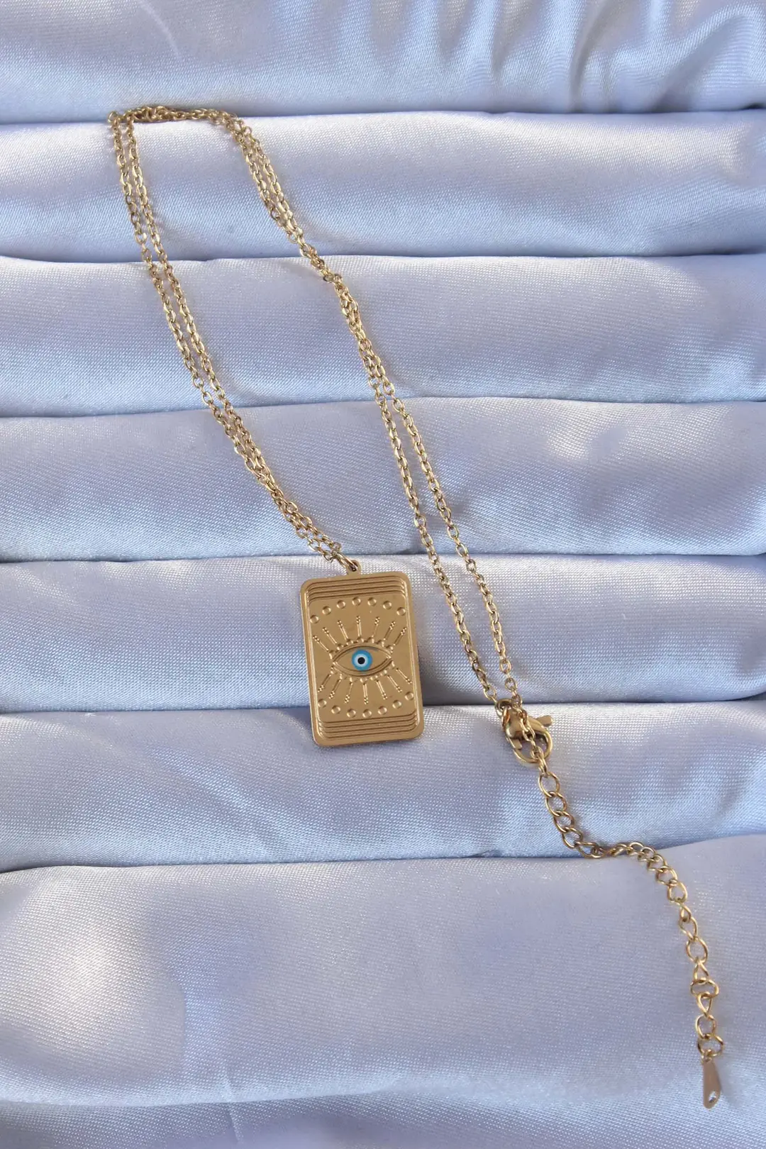 Utterly Good Çelik Vintage Nazar Göz Motifli Gold Kolye