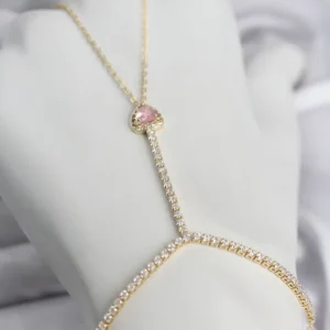 Utterly Good Şahmeran Kolye Gold Kaplama Pembe Kalp Zirkon Taşlı