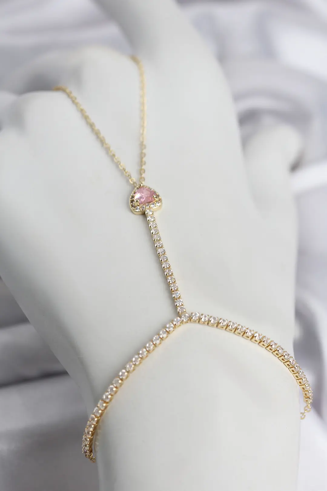 Utterly Good Şahmeran Kolye Gold Kaplama Pembe Kalp Zirkon Taşlı