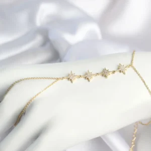 Utterly Good Şahmeran Kolye Gold Renk Zirkon Taşlı Kutup Yıldızı Model