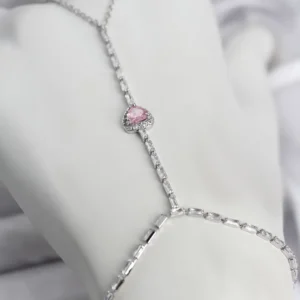 Utterly Good Şahmeran Kolye Gümüş Kaplama Zirkon Taşlı Pembe Kalp Model
