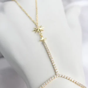 Utterly Good Şahmeran Kutup Yıldızı Model Gold Renk Zirkon Taşlı Pirinç Kolye