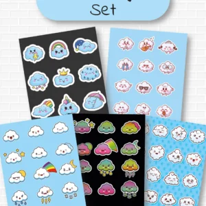 Bulut Temalı 5'li Sticker