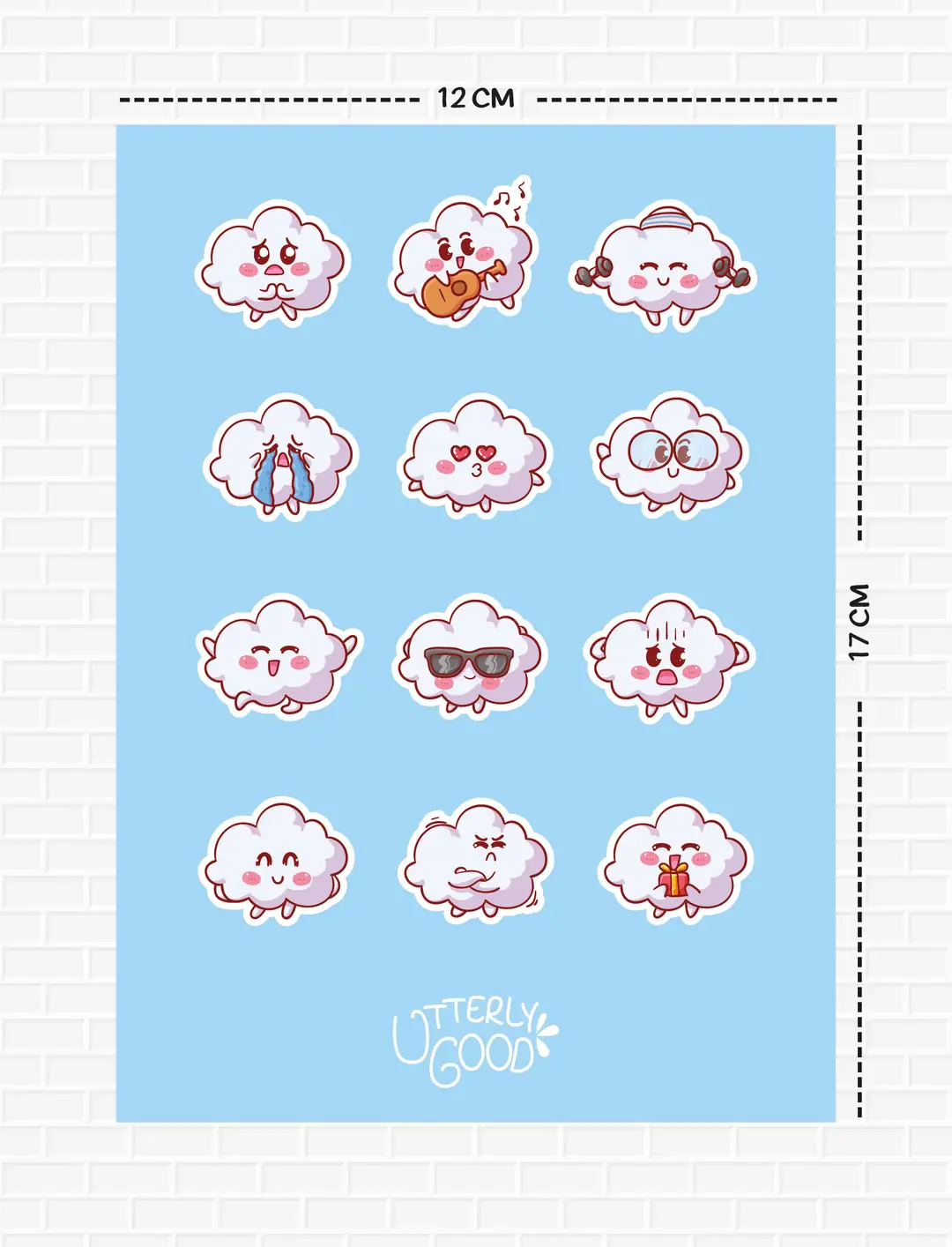 Bulut Temalı 5'li Sticker