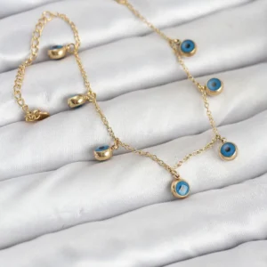 Utterly Good 316L Çelik Gold Kaplama Minimal Nazar Model Kadın Bileklik
