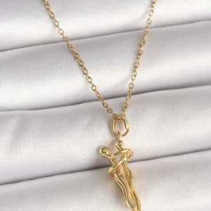 Utterly Good 316L Çelik Gold Kaplama Zincir Sarılma Model Kadın Kolye