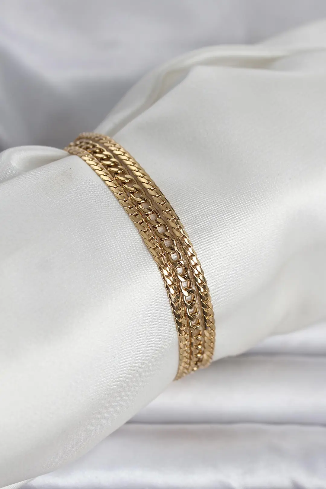 Utterly Good 316L Çelik Gold Renk 3'lü Kadın Bileklik Seti