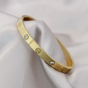 Utterly Good 316L Çelik Gold Renk Zirkon Taşlı Kadın Bileklik