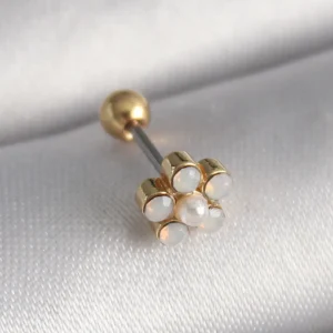 Utterly Good 316L Çelik Gold Zirkon Taşlı Çiçek Model Tragus Piercing