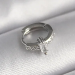 Utterly Good 316L Çelik Gümüş Renk Zirkon Taşlı Tragus Piercing