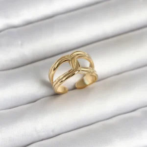 Utterly Good 316L Çelik Kadın Yüzük Gold Kaplama Düğüm Model