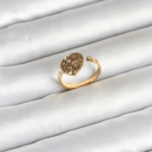Utterly Good 316L Çelik Kalp Model Kadın Yüzük Gold Kaplama