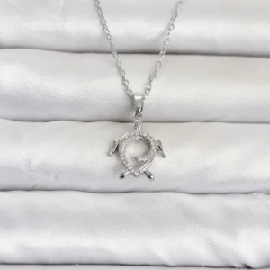Utterly Good 316L Çelik Kolye Caretta Model Gümüş Renk Zirkon Taşlı