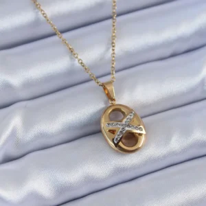 Utterly Good 316L Çelik Kolye Gold Renk Zirkon Taşlı Kadın