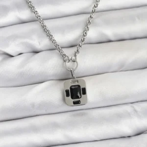 Utterly Good 316L Çelik Kolye Gümüş Vintage Kristal Taşlı Kadın