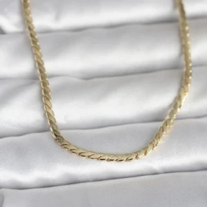 Utterly Good Kadın Kolye 14K Gold Kaplama Yassı Model 60 cm