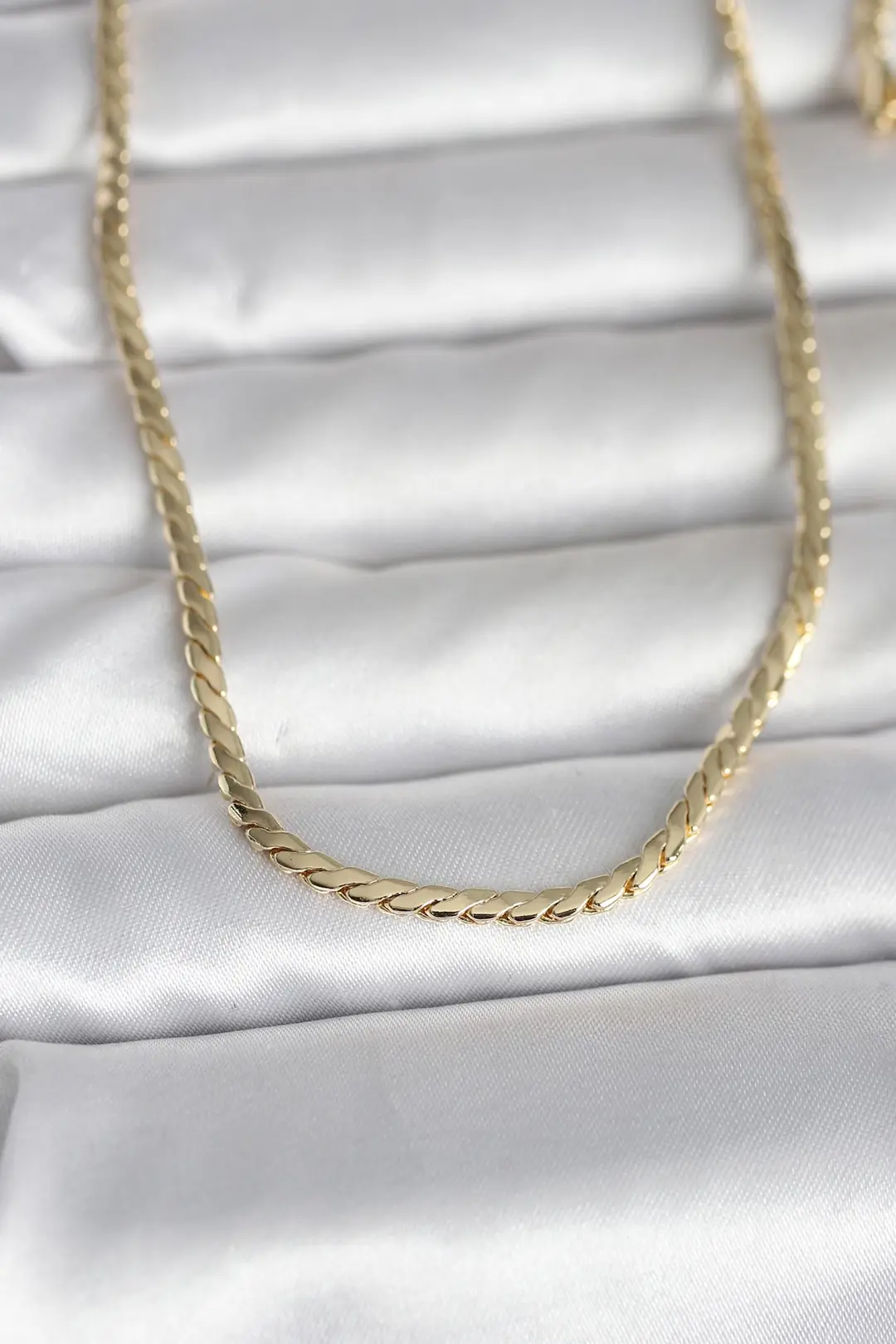 Utterly Good Kadın Kolye 14K Gold Kaplama Yassı Model 60 cm