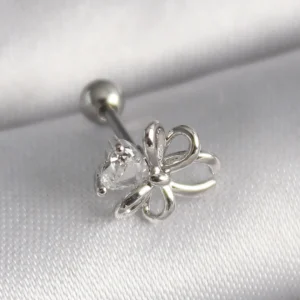 Utterly Good 316L Çelik Kurdele Model Zirkon Taşlı Tragus Piercing