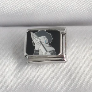Utterly Good 316L Çelik Nomination Charm Gümüş Siyah İşlemeli Portre Model