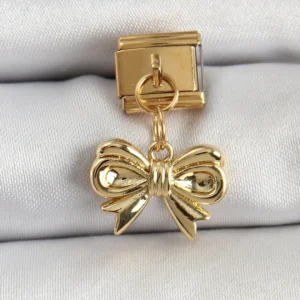 Utterly Good 316L Çelik Sallantılı Fiyonk Model Gold Nomination Charm