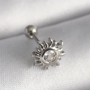 Utterly Good 316L Çelik Tragus Piercing Zirkon Taşlı Güneş Model