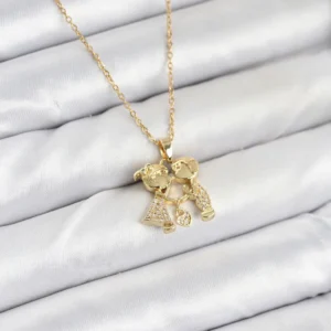 Utterly Good 316L Çelik Zincir Kolye Gold Renk Zirkon Taşlı Unisex