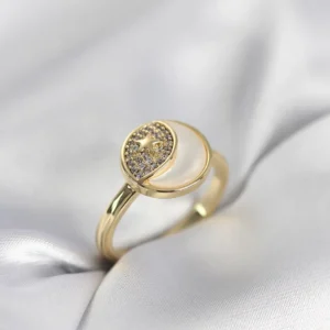 Utterly Good Ay Yıldız Model Gold Kaplama Zirkon Taşlı Kadın Yüzük