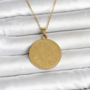 Utterly Good Ayetel Kürsi Yazılı Kolye 316L Çelik Gold Kaplama
