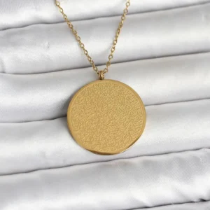 Utterly Good Ayetel Kürsi ve Allah Yazılı Kolye 316L Çelik Gold Kaplama