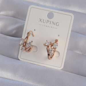 Rose Gold Zirkon Taşlı İnce Halka Küpe