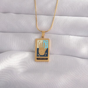 316L Çelik Gold Kaplama El Figürü Tarot Kolye