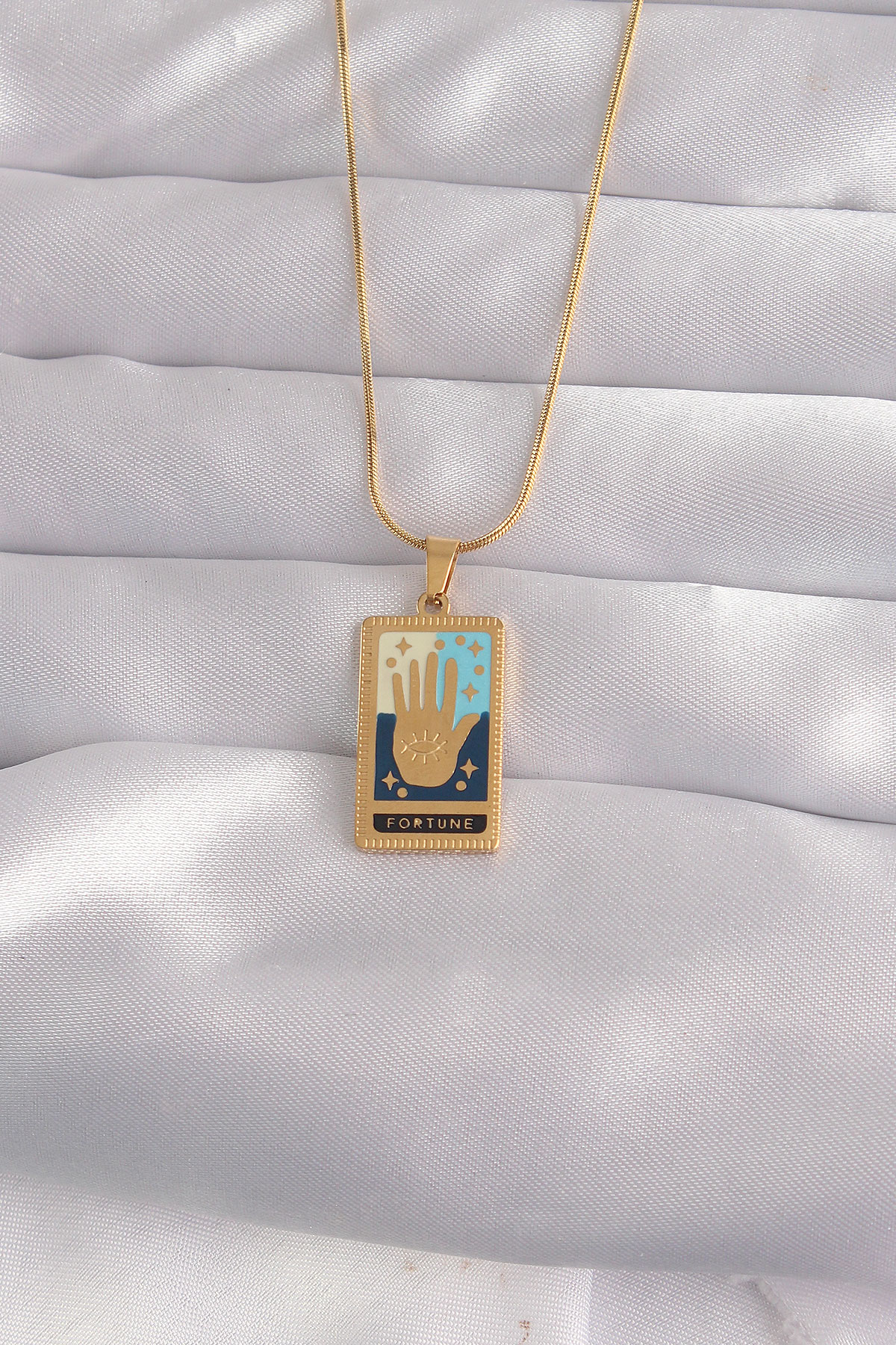 316L Çelik Gold Kaplama El Figürü Tarot Kolye