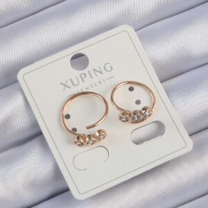 Zirkon Taşlı Su Yolu Küpe Roz Gold Pirinç Kadın Küpe