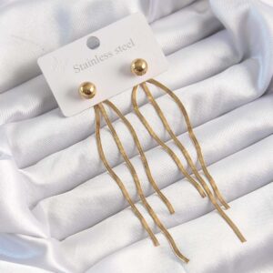 Topçuk Küpe Gold Renk 316L Çelik İtalyan Tasarım