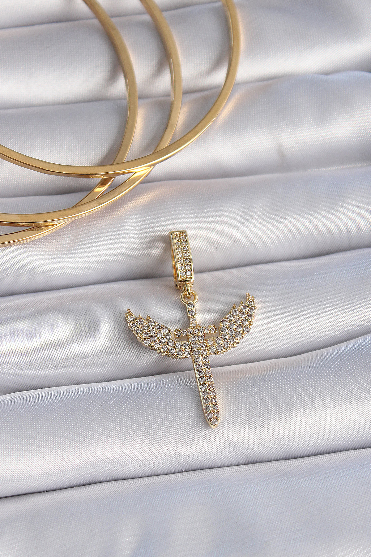 Zirkon Taşlı Mikail Model Ajda Charm Bileklik Altın Renk