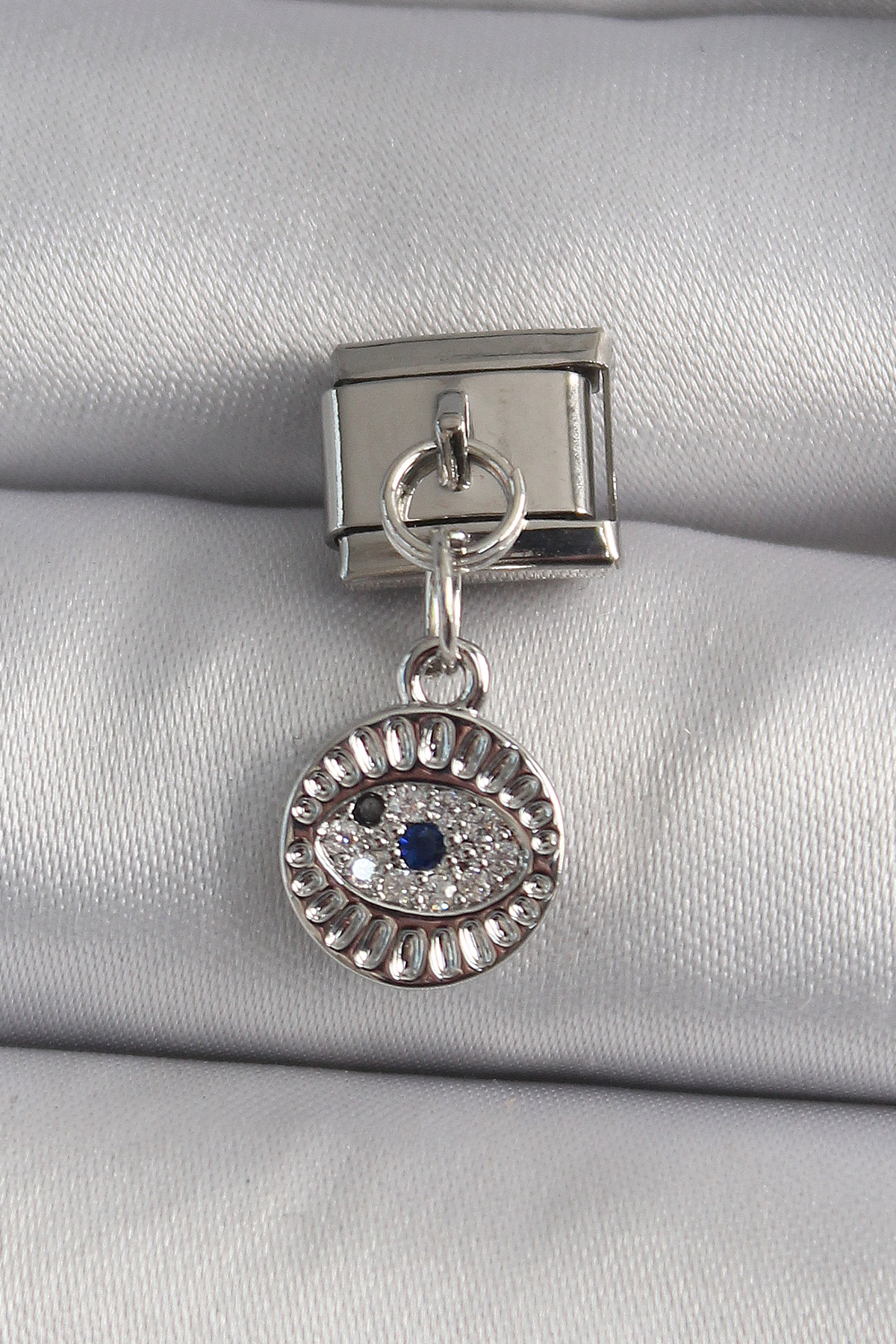 316L Çelik Göz Model Zirkon Taşlı Sallantılı Charm Bileklik