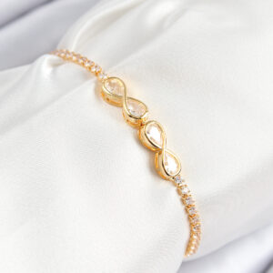 Sonsuzluk Model Zirkon Taşlı Gold Kadın Bileklik