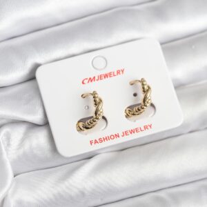 Kadın Küpe Burgu Model 14K Gold Kaplama Günlük ve Abiye Kullanım