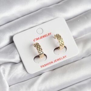 Kadın Küpe 14K Altın Kaplama CM Model Günlük ve Abiye Kullanım