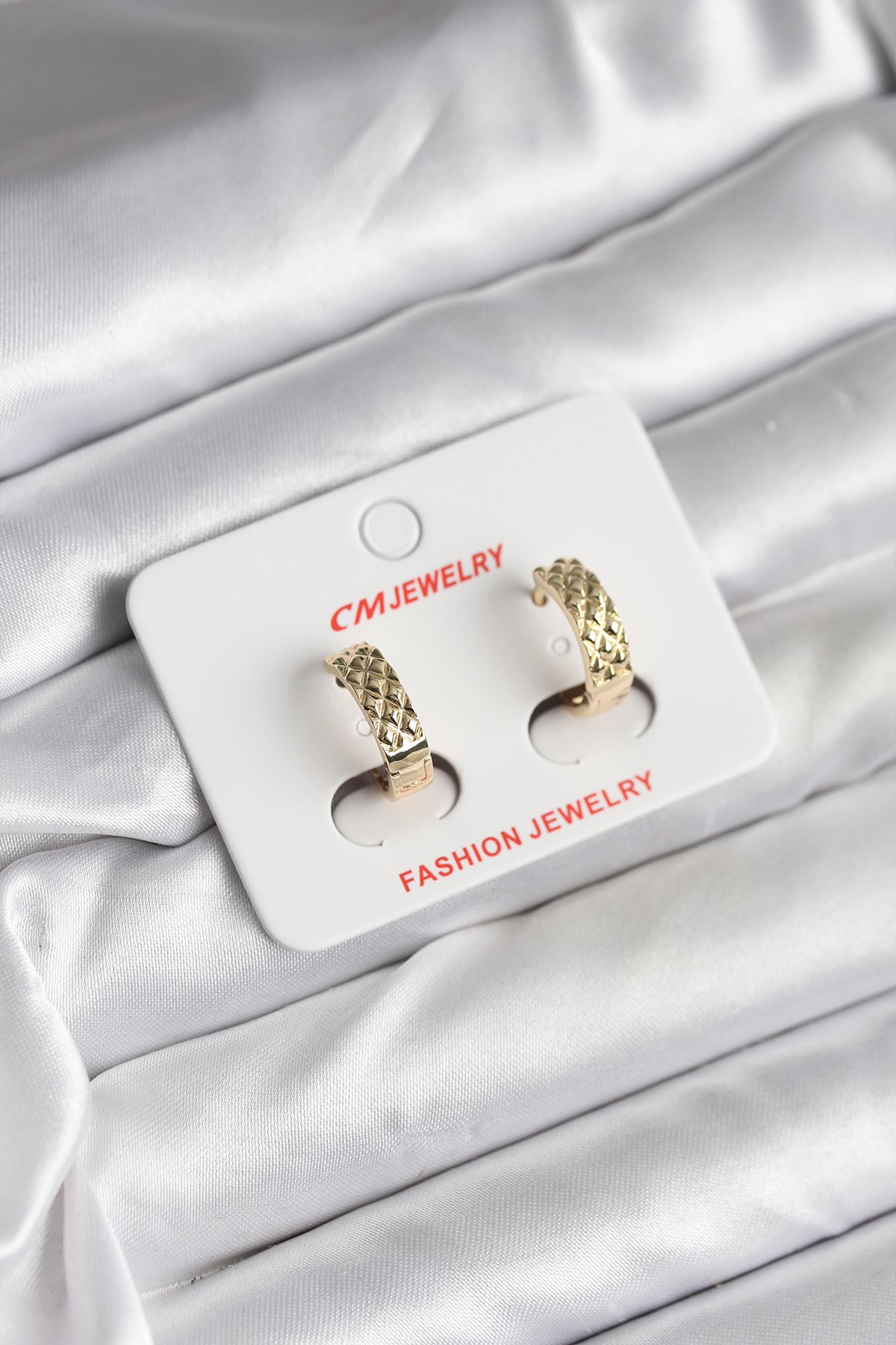 Kadın Küpe 14K Altın Kaplama CM Model Günlük ve Abiye Kullanım