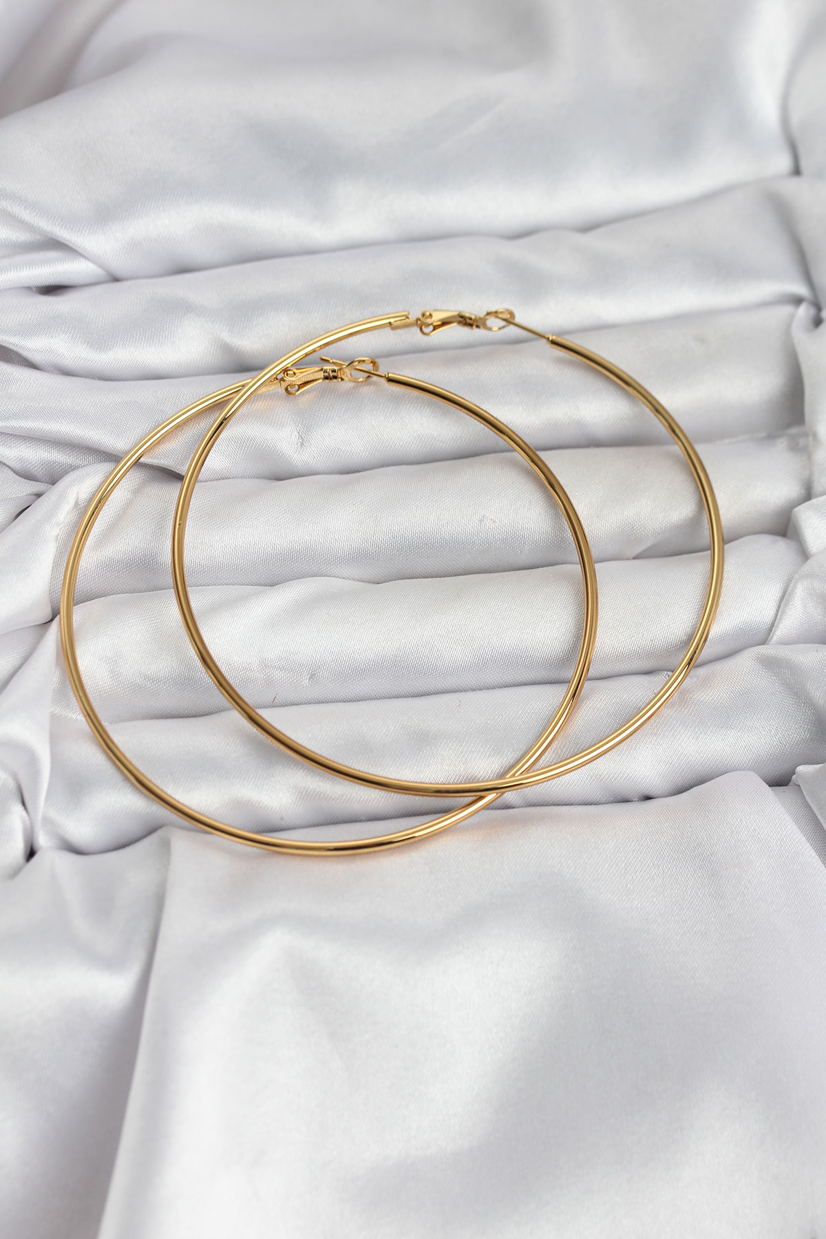 316L Çelik Halka Küpe Gold Renk 75 mm