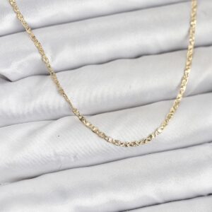 14K Gold Renk Pirinç Lazer Kesim 60 cm Kadın Kolye