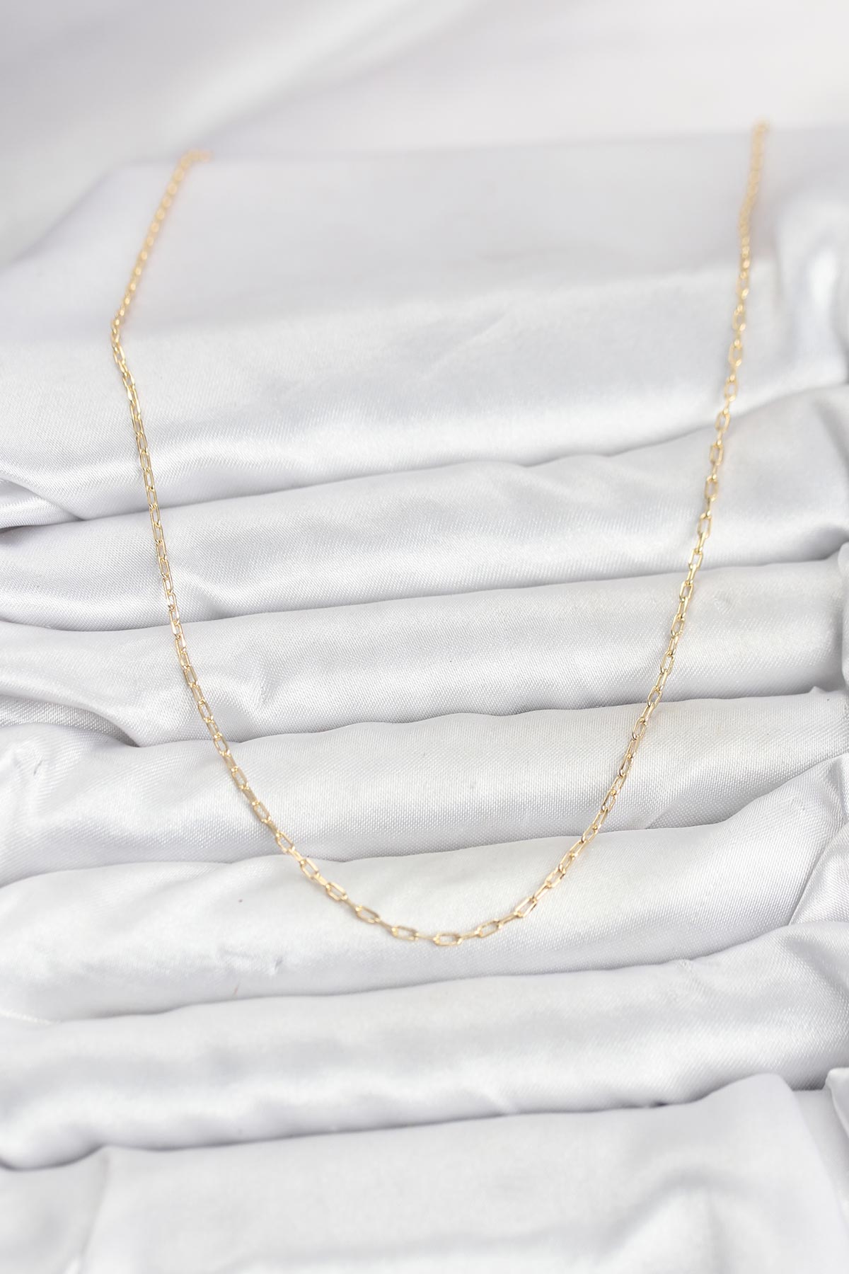 Kadın Kolye 14K Gold Kaplama Ataç Zincir Model 60 cm - Görsel 2