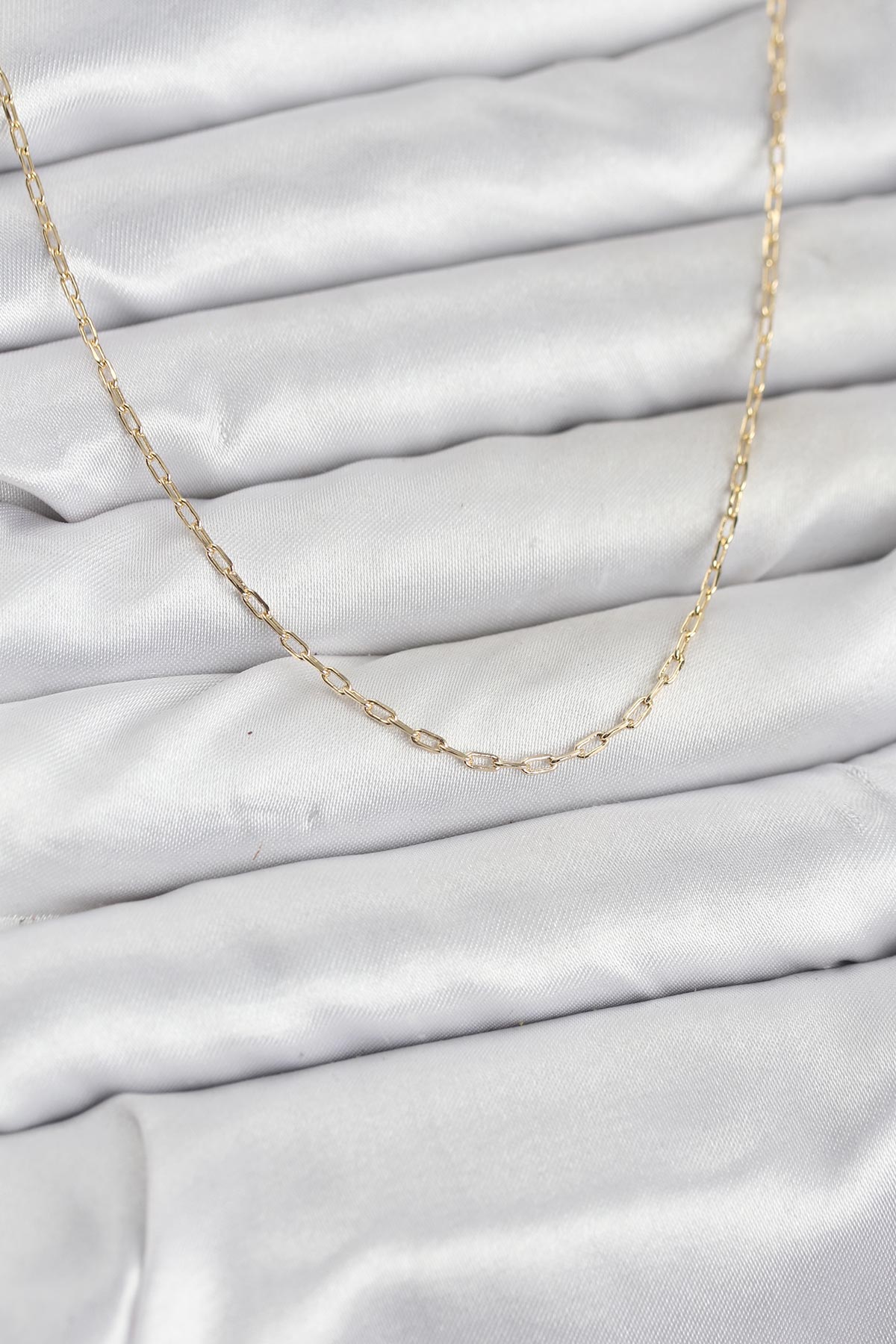 Kadın Kolye 14K Gold Kaplama Ataç Zincir Model 60 cm