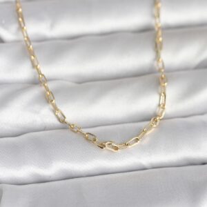 14K Altın Renk Ataç Zincir Kolye 50 cm Kadın