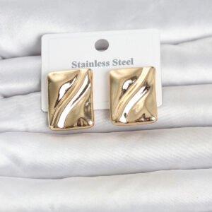 Kadın Küpe 316L Çelik Gold Kaplama Plaka Model