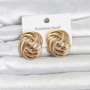 316L Çelik Kadın Küpe Gold Renk Motif Desen Model
