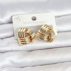 316L Çelik Gold Sarmal Model Kadın Küpe