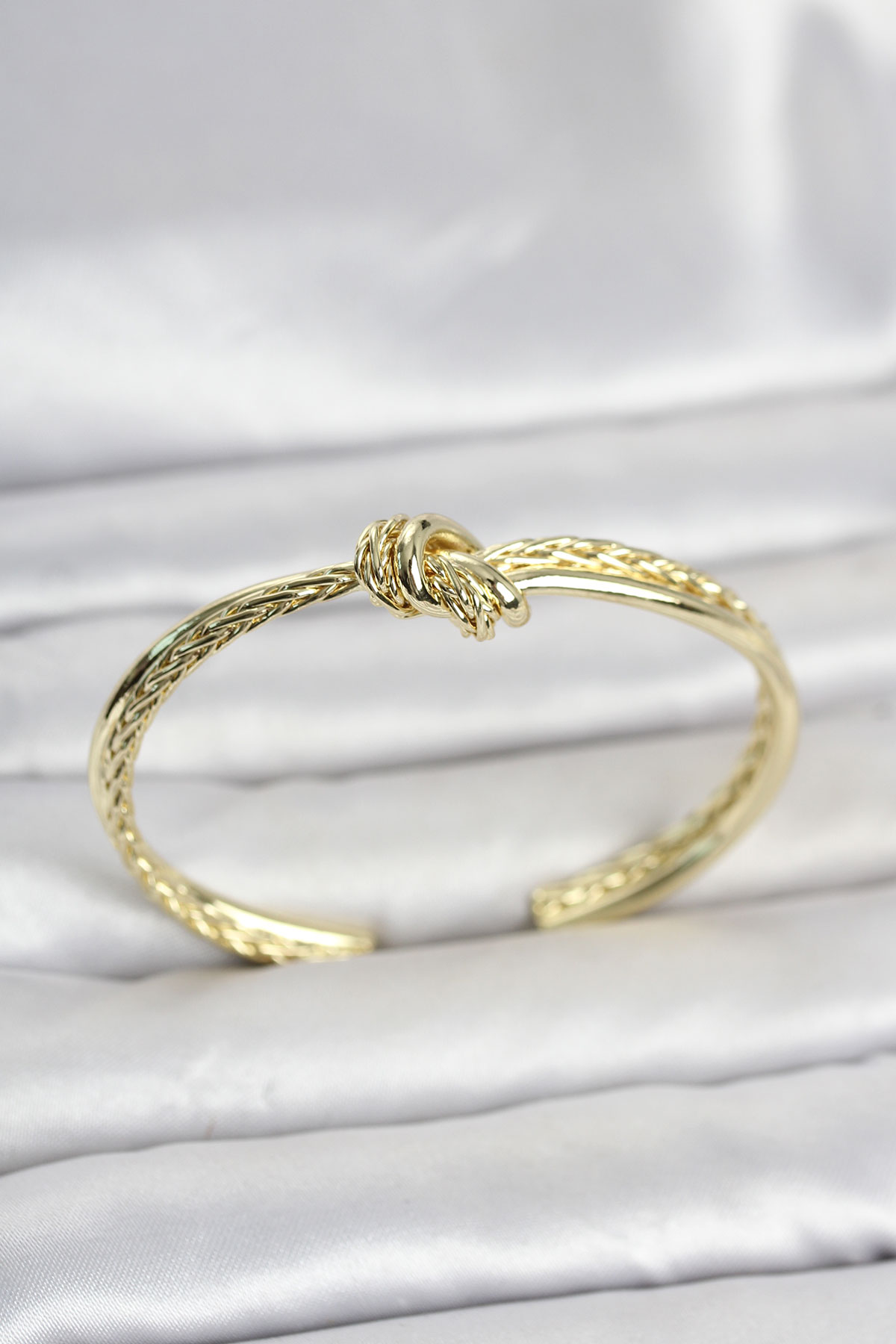 Kadın Bileklik Gold Renk Düğüm Model Pirinç Altın Kaplama
